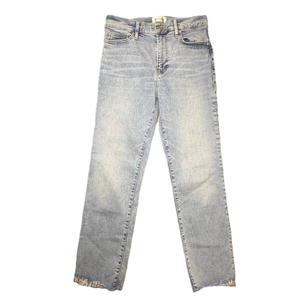 Frame jeans le high straight sz 28 organic cotton distressed hem Ankle Colorado - Picture 10 of 10